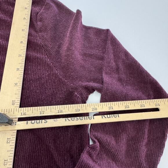 J.Jill Sweater Womens Large Purple Ribbed Knit Tie Front Tunic Cotton Blend - Picture 8 of 8